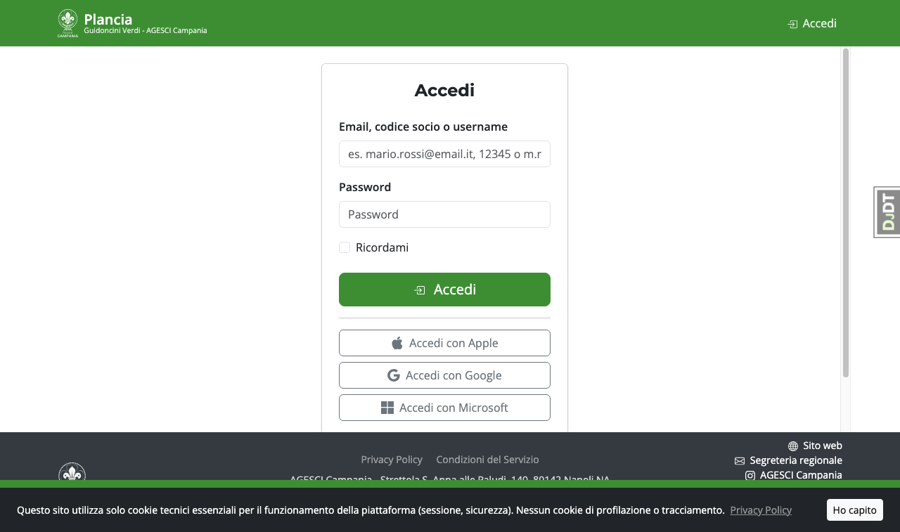 Pagina di login