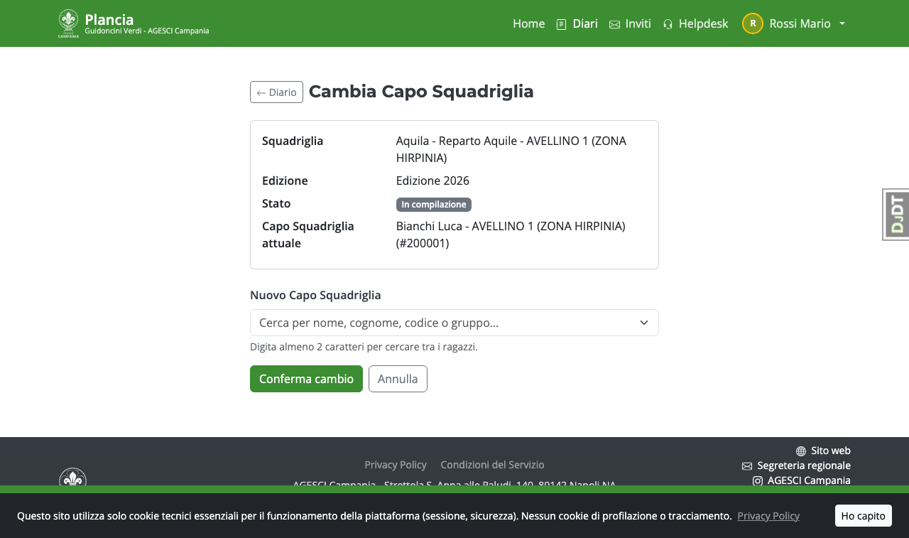 Form Cambia Capo Squadriglia