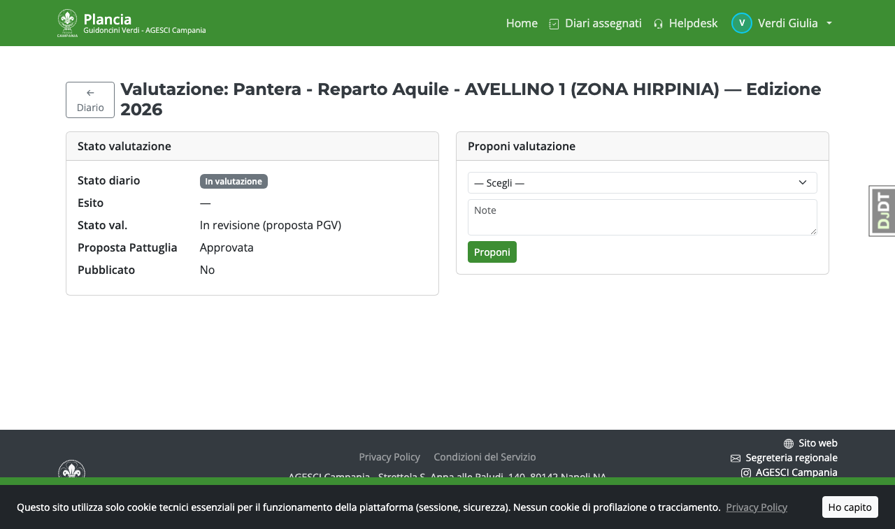 Valutazione diario — Pattuglia GV