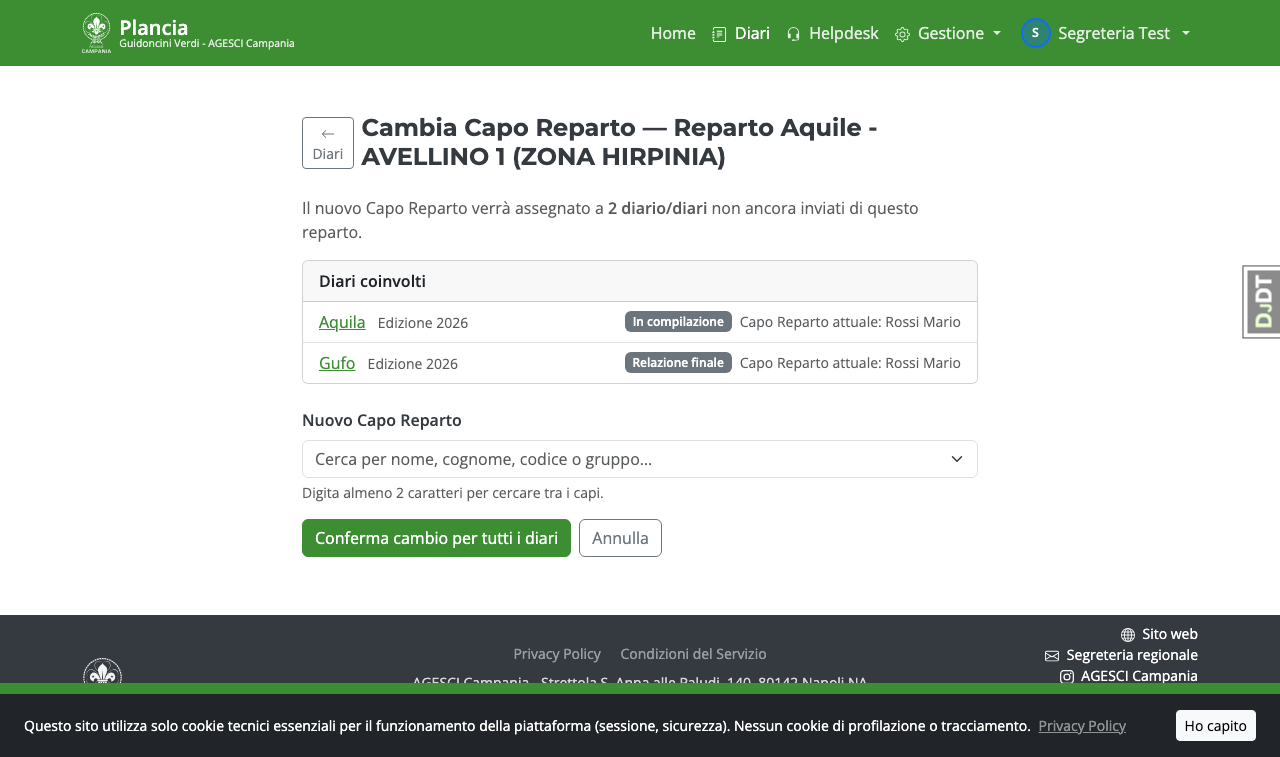 Cambia Capo Reparto per reparto